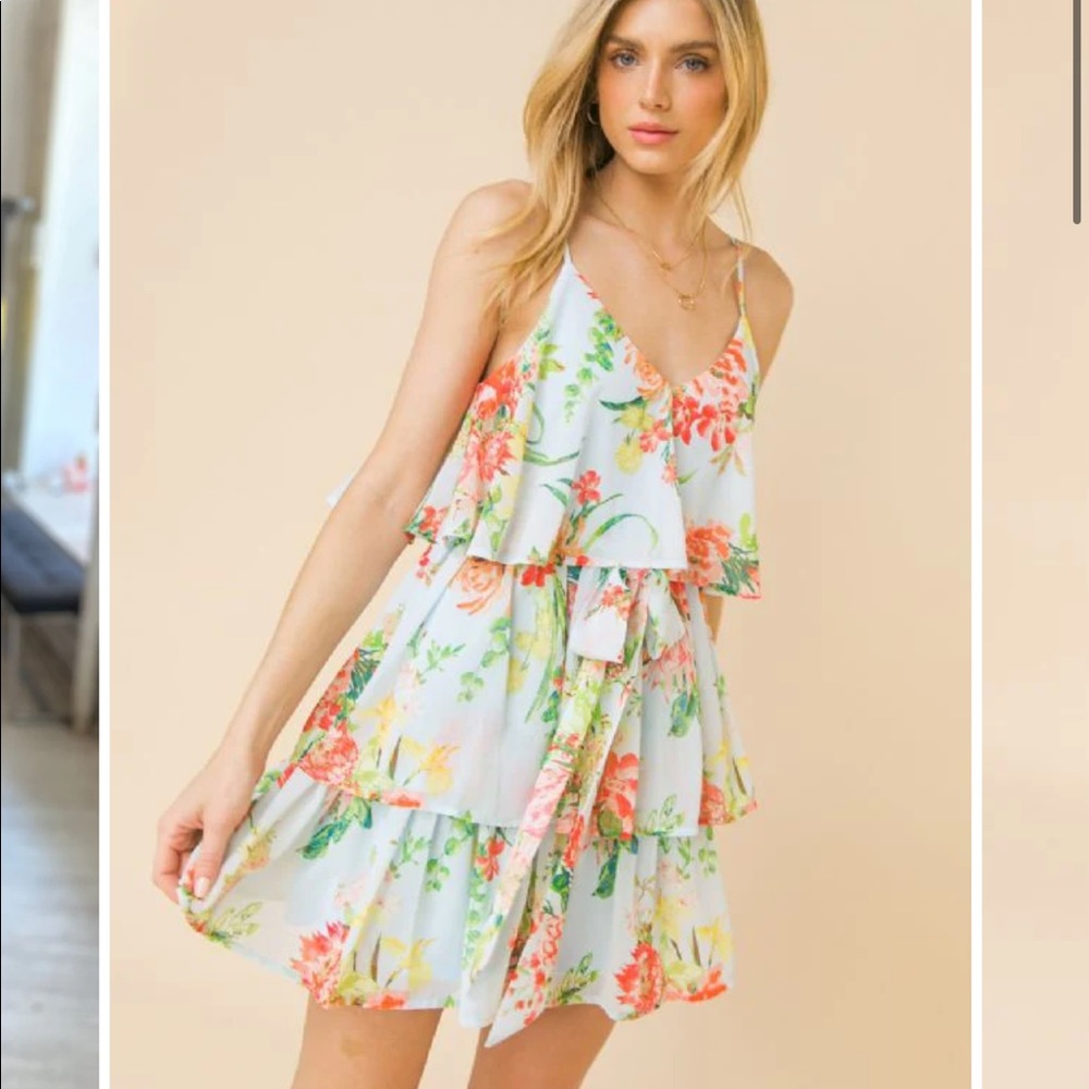 Small blue dress with flowers - NWT